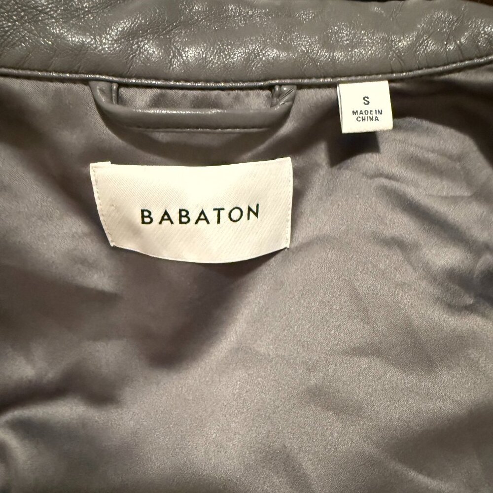 Aritzia Babaton Gray Faux Leather Pelli Hip Shirt Jacket Size Small - Picture 4 of 6